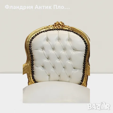 Детско кресло бяло/златно, снимка 2 - Дивани и мека мебел - 47955208