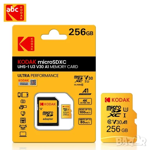 KODAK Micro SD 256 GB Class 10 U3 – Нова карта памет