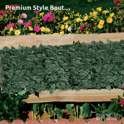 Изкуствен жив плет от бръшлян 1.5 x 3 м – UV устойчив, плътна зелена стена за балкон и ограда, снимка 4 - Декорация за дома - 54158756