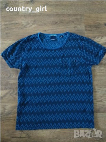 Scotch & Soda Navy Zig Zag Stripe T-shirt - страхотна мъжка тениска, снимка 5 - Тениски - 29658298
