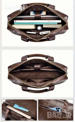 Елегантно/Ежедневна, Делова Бизнес чанта {куфарче за лаптоп 15”} Естествена кожа!, снимка 13 - Чанти - 49281298