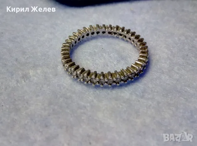 СТИЛНА ФЕШЪН АРТ СКЪПОЦЕННА СРЕБЪРНА ХАЛКА ПРЪСТЕН СРЕБРО ВИСОКА ПРОБА сБЯЛА ПОЗЛАТА и ЦИРКОНИ 48634, снимка 10 - Пръстени - 50191901