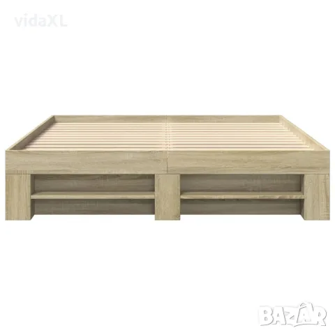vidaXL Рамка за легло без матрак сонома дъб 160x200 см инженерно дърво, снимка 5 - Спални и легла - 56146900