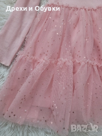 Детски официални рокли в розово и синьо с тюл и пайети. , снимка 5 - Детски рокли и поли - 52468155