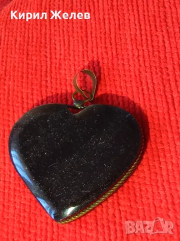 СТАР СЪРЦЕВИДЕН РЕТРО АРТ МЕДАЛЬОН от ШЛИФОВАН ПОЛУСКЪПОЦЕНЕН КАМЪК и БРОНЗ МАЙСТОРСКА РАБОТА 39808, снимка 14 - Антикварни и старинни предмети - 46504070