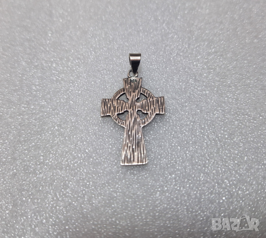 Келтски Сребърен Кръст(проба 925)-3,30 грама, снимка 4 - Колиета, медальони, синджири - 44635887