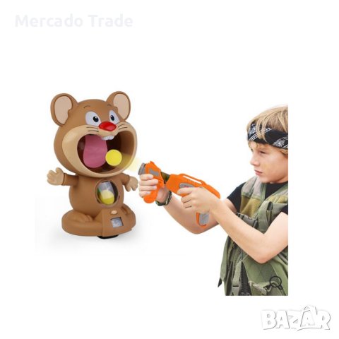 Настолна игра Mercado Trade, Хамстер - мишена, С оръжие и топки, Кафяв, снимка 3 - Образователни игри - 42924378