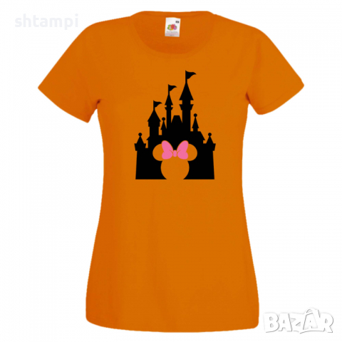 Дамска тениска Minnie Head Disney Castle Подарък,Изненада,Рожден ден,, снимка 6 - Тениски - 36530264