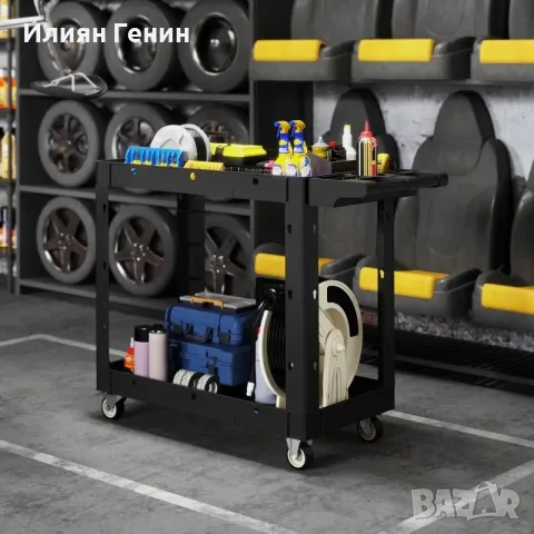 Количка за инструменти, 2-етажни рафта, снимка 4 - Отвертки - 55851091