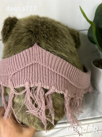 Vtg Скъпоценно плюшено мече Плюшена играчка Баба Очила Шал  90-те Vtg, снимка 6 - Плюшени играчки - 52267708