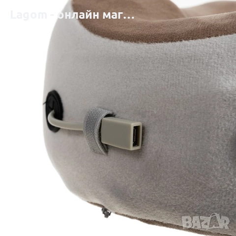 Масажна възглавница за пътуване Soulima с мемори пяна и функция за вибрация за опора на врата, снимка 9 - Масажори - 52561334