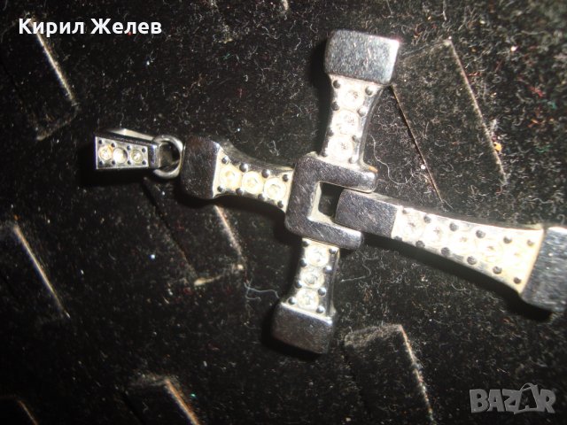 АРТ ДИЗАЙН КРЪСТ с КРИСТАЛИ БЛАГОРОДНА НЕРЪЖДАЕМА СТОМАНА РАЗДВИЖЕН 19685, снимка 5 - Колиета, медальони, синджири - 32088962