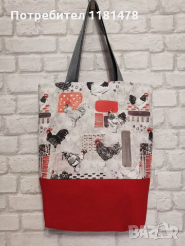 Чанта тип торба с подплата ръчна изработка, снимка 3 - Чанти - 31394877