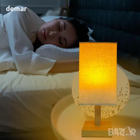 Акумулаторна настолна LED лампа Joyes, платнен абажур, димируема, дистанционно,2 акумулаторни крушки, снимка 4 - Лед осветление - 49688458