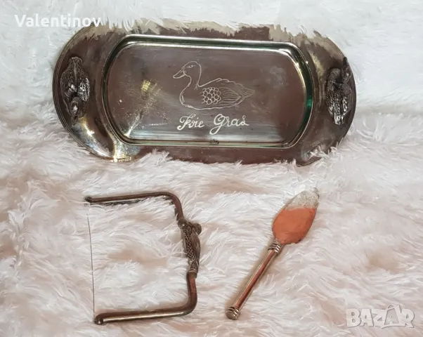 Старинен комплект за гъши дроб и шпатула за отваряне на стриди , снимка 2 - Антикварни и старинни предмети - 50209249