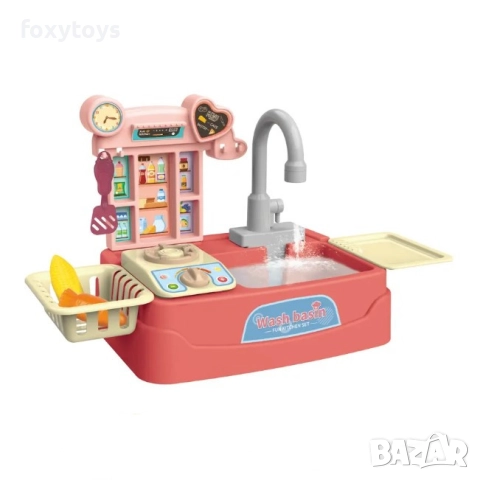 Детска мивка с течаща вода с малка кухня, снимка 12 - Образователни игри - 52669934