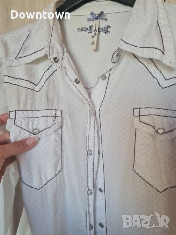  PEPE JEANS бяла дънкова спортна риза 