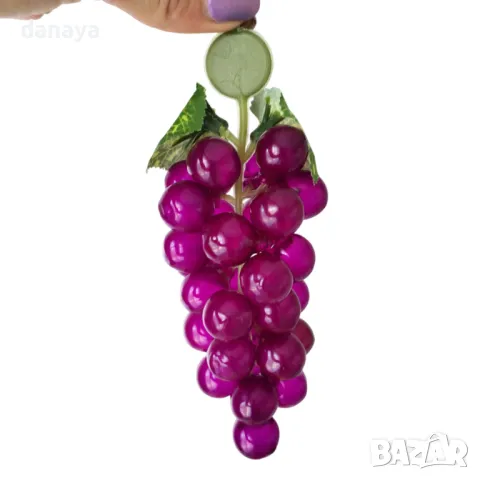 5843 Изкуствено грозде за декорация с магнит, 15 см, снимка 3 - Изкуствени цветя - 50131503