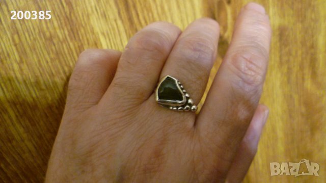Старинен сребърен пръстен с естествен камък, снимка 2 - Пръстени - 40387732