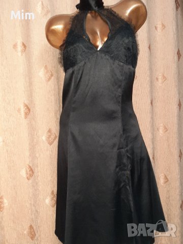 LOORS M Сатенена черна рокля, снимка 2 - Рокли - 38809110