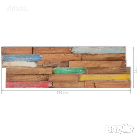 vidaXL Стенни облицовъчни панели 10 бр 1,03 м² тиково дърво масив, снимка 6 - Облицовки - 56146834