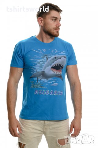 Нова мъжка тениска с трансферен печат Акула, България, снимка 7 - Тениски - 37669965