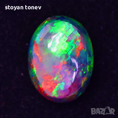 Ултра рядък черен опал с патерн Кленов лист 4.58кт.! Нов! Първокласен образец!