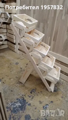 Дървени стелажи за плод и зеленчук ръчна изработка, снимка 2 - Стелажи и щандове - 48839856