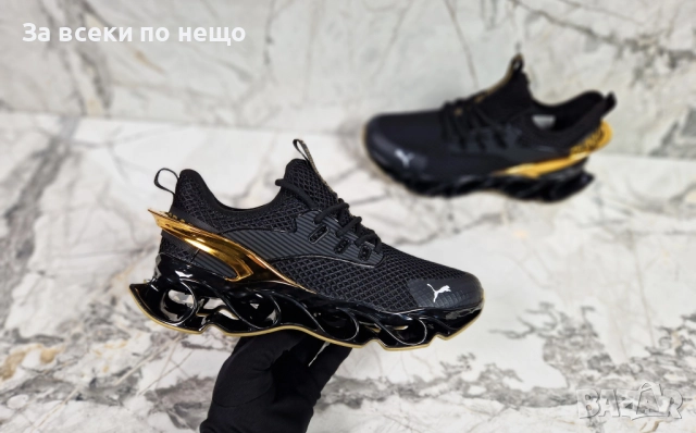 Nike Мъжки Черни Маратонки Със Златист Акцент👟Мъжки Спортни Обувки Код P1197, снимка 2 - Маратонки - 51707970