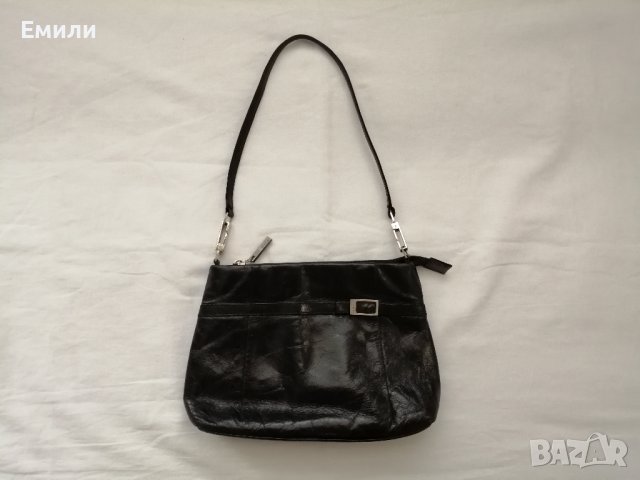belsac дамска чанта от естествена кожа в черен цвят
