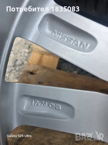 Лети джанти 17ки 5х114.3 Nissan + летни гуми 215/60/17 Barum, снимка 8 - Гуми и джанти - 55842937