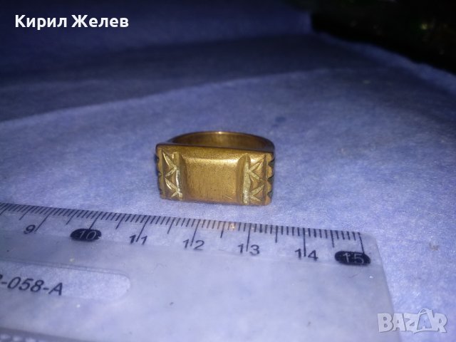 МНОГО СТАР МАСИВЕН БРОНЗОВ РЪЧНО ОРНАМЕНТИРАН КЛАСИЧЕСКИ РЕТРО ПРЪСТЕН МАЙСТОРСКА ИЗРАБОТКА 36990, снимка 10 - Антикварни и старинни предмети - 39722767