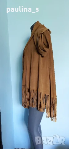 Два броя / Дизайнерско манто тип туника "Uterque", "Unbranded" / Естествен набук , снимка 17 - Палта, манта - 36890137