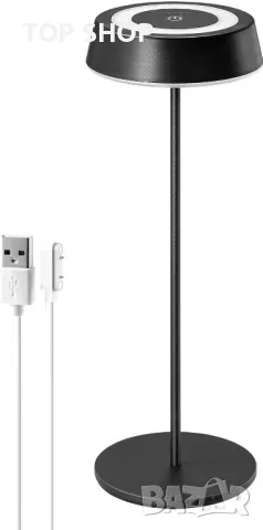 EDISHINE Настолна лампа LED акумулаторна сензорна 2 цветни режима външна преносима - бяла, черна, снимка 2 - Настолни лампи - 49340624