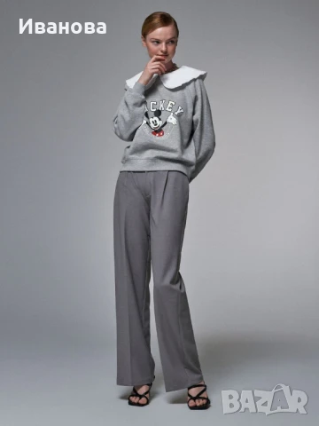 Панталон широк крачол сив, снимка 2 - Панталони - 50594450