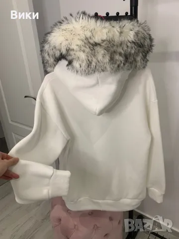 Горнище с пухена яка, снимка 8 - Блузи с дълъг ръкав и пуловери - 48764925