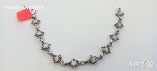 Сребърна гривна със седеф-11.96гр