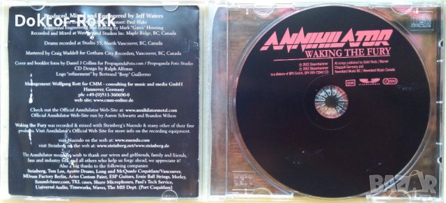 Annihilator – Waking The Fury (2002, CD) , снимка 3 - CD дискове - 42026946