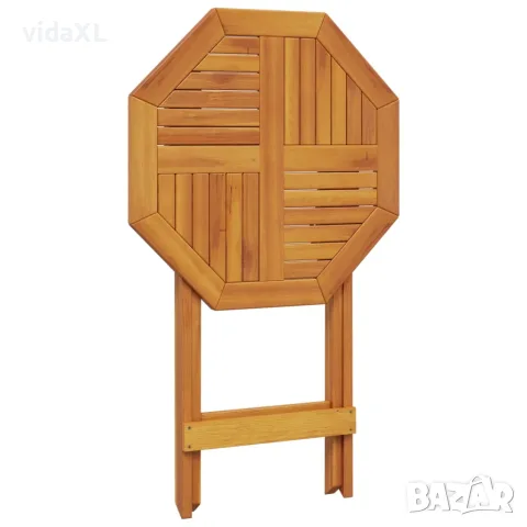 vidaXL Сгъваема градинска маса Ø60x75 см масивна акация, снимка 8 - Градински мебели, декорация  - 56147427