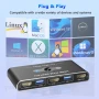 KVM превключвател 1 монитор 2 компютъра, HDMI 4K@60Hz, 4 порта USB 3.0, снимка 4