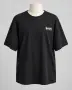 BASIC – черна oversize тениска с принт отпред и отзад, снимка 1