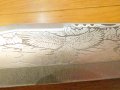 【Нож】Стар Огромен Американски нож  с гравюри по острието  Американски орел, снимка 4
