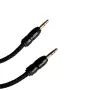 Черен AUX кабел 1.5 m с 3.5 mm жакове и текстилна оплетка, снимка 3
