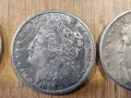 Американски долар | 1 Dollar Morgan | винтидж сувенирна колекционерска монета | посребрена |подарък, снимка 3