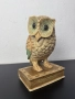Дървена статуетка бухал върху книга №7430 , снимка 2