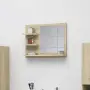 vidaXL Огледало за баня, дъб сонома, 60x10,5x45 см, инженерно дърво, снимка 2