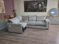 Светло сив ъглов диван от плат, снимка 2