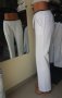 Бели спортни дънки с широк прав крачол и широк ластичен колан, снимка 4