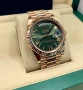 Rolex Day Date President Gold Green Roman Dial , снимка 4