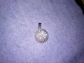 ИЗИСКАН СРЕБЪРЕН МЕДАЛЬОН СРЕБРО 925 с БЯЛ ЕМАЙЛ и КРИСТАЛЧЕТА 36407, снимка 5